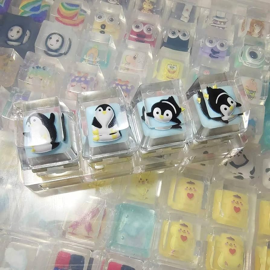 ゆに 海の色のキーボードとペンギンのキーキャップ ゆに 海の色のキーボードとペンギンのキーキャップ Amazon.co.jp